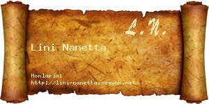 Lini Nanetta névjegykártya